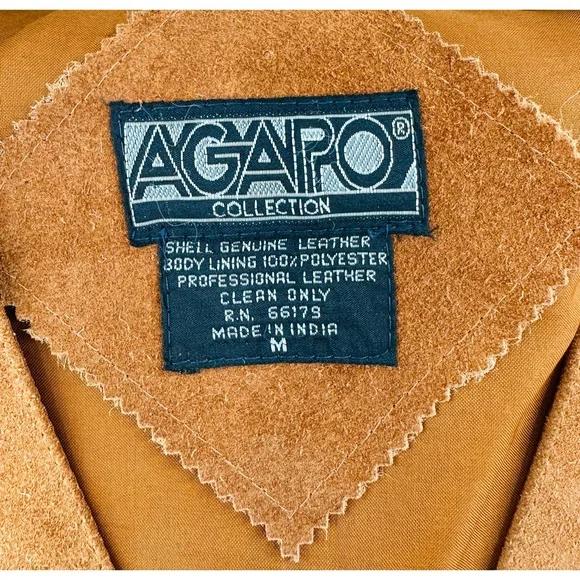 Agapo Vintage Western Leather Rust Front Pocket Vest - Picture 2 of 7